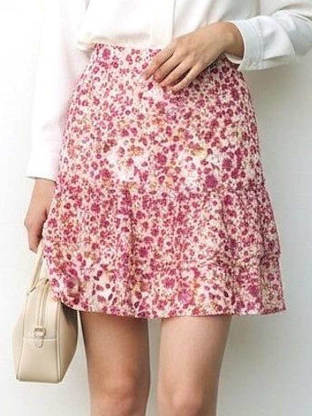 J.Crew Floral Tiered Ruffle High Rise Mini Skirt | Size XS | Pink Orange Gold - Picture 2 of 6